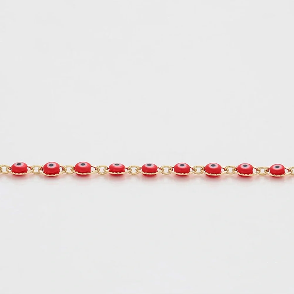 Red Evil Eye Necklace 14k Gold Plated Luxury Jewelry